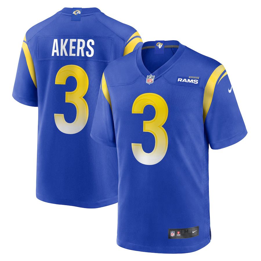 Men Los Angeles Rams 3 Cam Akers Nike Royal Game NFL Jersey